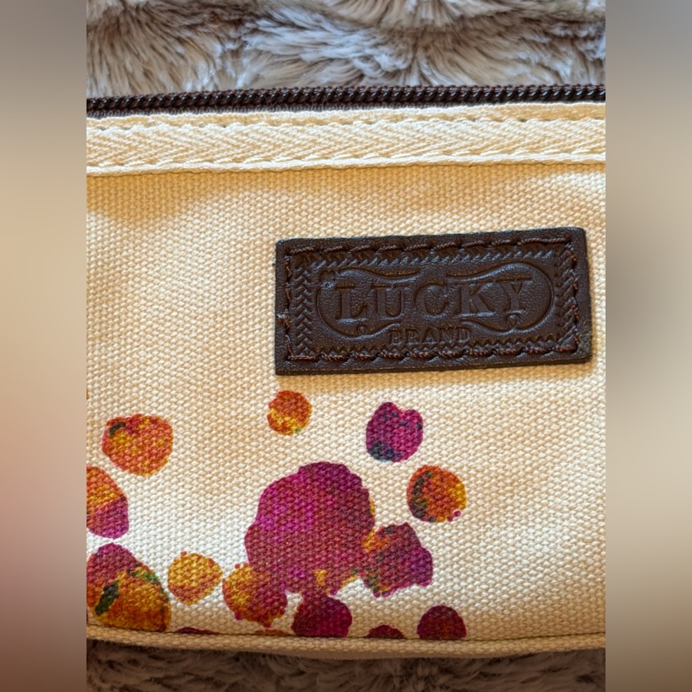 Lucky Brand Canvas Cosmetic Bag, Genuine leather Set - Picture 3 of 9